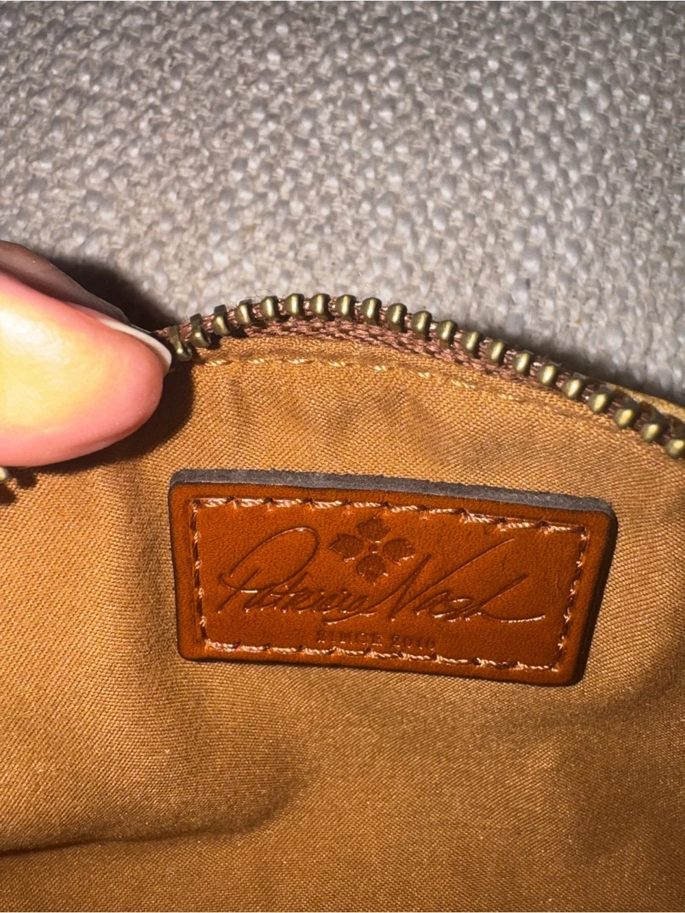 Patricia Nash Map Print Leather Coin/Cosmetic Zipper Pouch NWOT